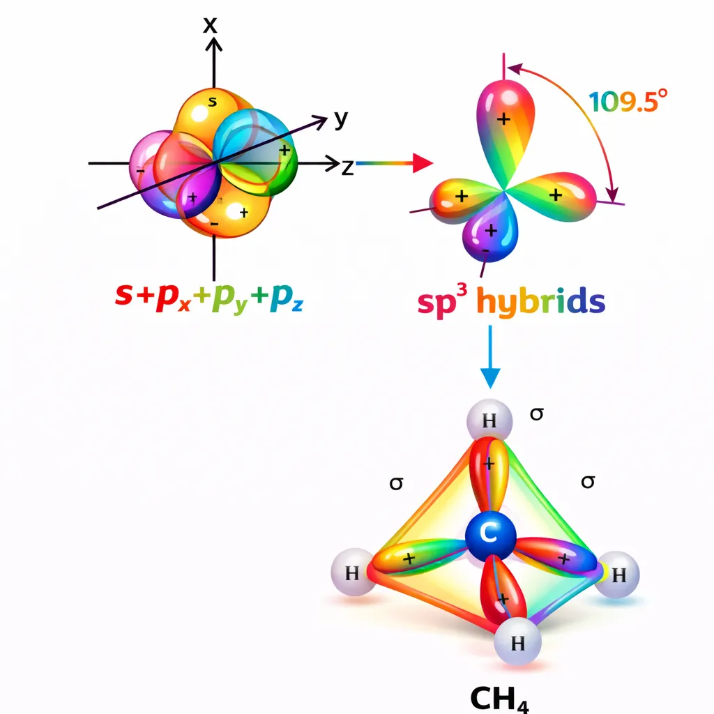 sp^3-hybridisation in CH_4